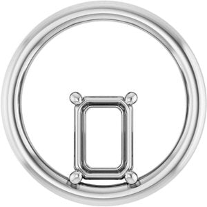 14K X1 White Gold  7x5 mm Emerald Pendant Mounting – image 2