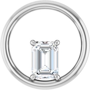 14K White Gold  7x5 mm Emerald Pendant Mounting