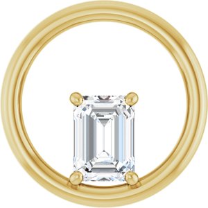 10K Yellow Gold  7x5 mm Emerald Pendant Mounting