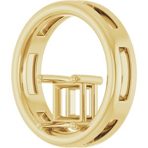 10K Yellow Gold  5 mm Square Pendant Mounting – image 4