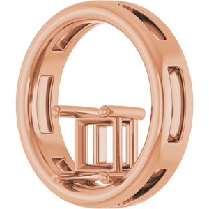 14K Rose Gold  5 mm Square Pendant Mounting – image 4