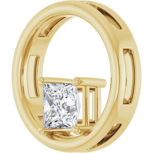 10K Yellow Gold  5 mm Square Pendant Mounting – image 3