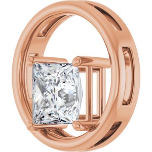 10K Rose Gold  7.5 mm Square Pendant Mounting – image 3