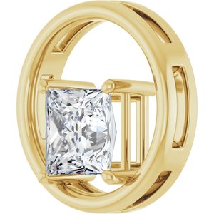 14K Yellow Gold  7.5 mm Square Pendant Mounting – image 3