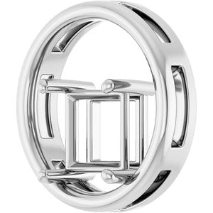 10K White Gold  7.5 mm Square Pendant Mounting – image 4