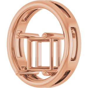 14K Rose Gold  7.5 mm Square Pendant Mounting – image 4