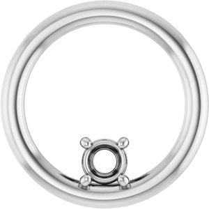 14K White Gold  3.4 mm Round Pendant Mounting – image 2