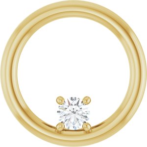 10K Yellow Gold  3.4 mm Round Pendant Mounting