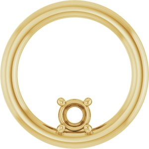 18K Yellow Gold  3.4 mm Round Pendant Mounting – image 2