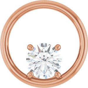 10K Rose Gold  7.4 mm Round Pendant Mounting