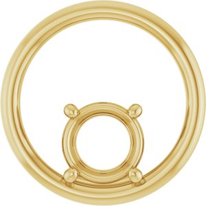 14K Yellow Gold  7.4 mm Round Pendant Mounting – image 2