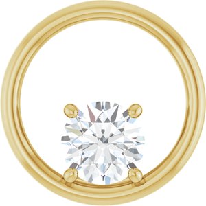 18K Yellow Gold  7.4 mm Round Pendant Mounting