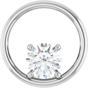 14K X1 White Gold  7.4 mm Round Pendant Mounting