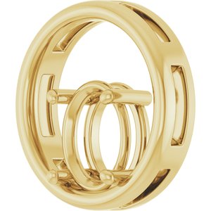 18K Yellow Gold  10x8 mm Oval Pendant Mounting – image 4