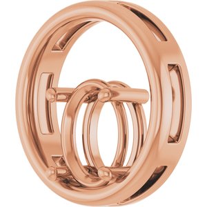 14K Rose Gold  10x8 mm Oval Pendant Mounting – image 4