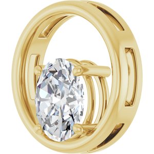 10K Yellow Gold  10x8 mm Oval Pendant Mounting – image 3