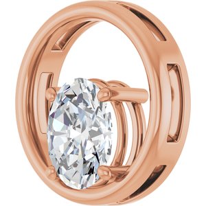 18K Rose Gold  10x8 mm Oval Pendant Mounting – image 3