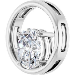 14K X1 White Gold  10x8 mm Oval Pendant Mounting – image 3
