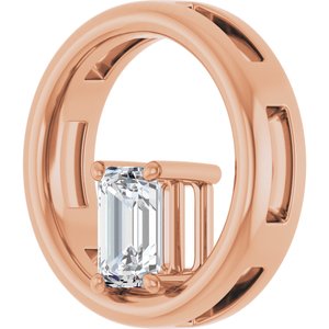 10K Rose Gold  6x4 mm Emerald Pendant Mounting – image 3