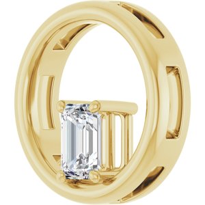 10K Yellow Gold  6x4 mm Emerald Pendant Mounting – image 3