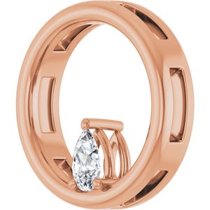 14K Rose Gold  5x3 mm Pear Pendant Mounting – image 3