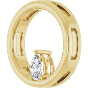 10K Yellow Gold  5x3 mm Pear Pendant Mounting – image 3