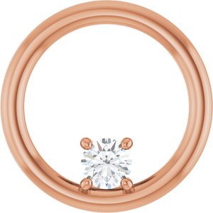 10K Rose Gold  3.75 mm Round Pendant Mounting
