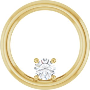 18K Yellow Gold  3.75 mm Round Pendant Mounting