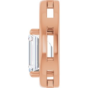 14K Rose Gold  10x8 mm Emerald Pendant Mounting – image 5