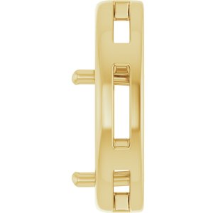 10K Yellow Gold  10x8 mm Emerald Pendant Mounting – image 6