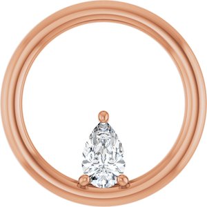 10K Rose Gold  5.5x3.5 mm Pear Pendant Mounting