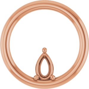 14K Rose Gold  5.5x3.5 mm Pear Pendant Mounting – image 2