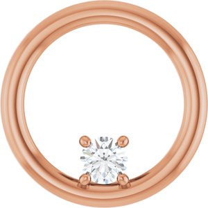 18K Rose Gold  3.5 mm Round Pendant Mounting
