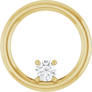 14K Yellow Gold  3.5 mm Round Pendant Mounting