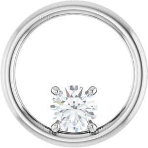 18K White Gold  5.5 mm Round Pendant Mounting