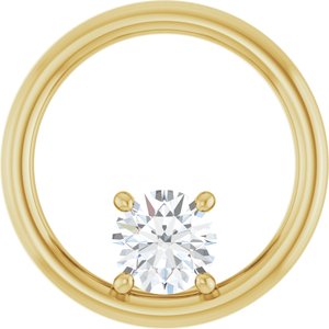 14K Yellow Gold  5.5 mm Round Pendant Mounting