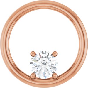 10K Rose Gold  5.5 mm Round Pendant Mounting