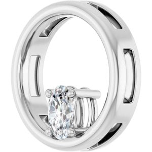 14K X1 White Gold  6x4 mm Oval Pendant Mounting – image 3