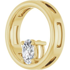 14K Yellow Gold  6x4 mm Oval Pendant Mounting – image 3
