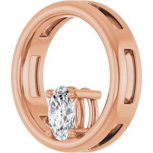 18K Rose Gold  6x4 mm Oval Pendant Mounting – image 3