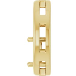 10K Yellow Gold  7 mm Cushion Pendant Mounting – image 6