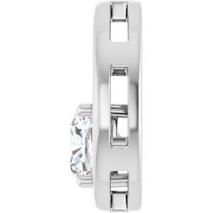14K White Gold  7 mm Cushion Pendant Mounting – image 5