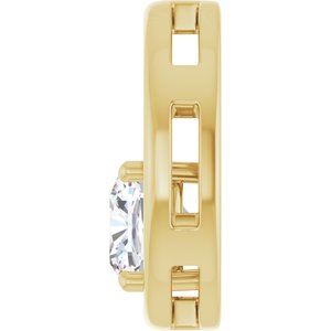 10K Yellow Gold  7 mm Cushion Pendant Mounting – image 5