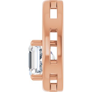 10K Rose Gold  8 mm Asscher Pendant Mounting – image 5