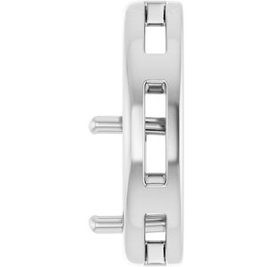 18K White Gold  8 mm Asscher Pendant Mounting – image 6