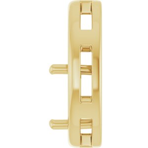 18K Yellow Gold  8 mm Asscher Pendant Mounting – image 6