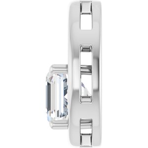 14K X1 White Gold  8 mm Asscher Pendant Mounting – image 5