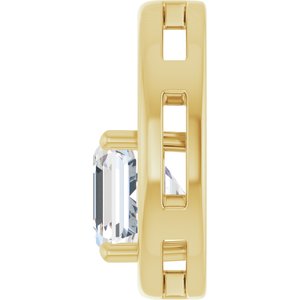 10K Yellow Gold  8 mm Asscher Pendant Mounting – image 5