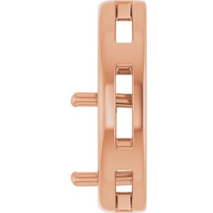 14K Rose Gold  8 mm Asscher Pendant Mounting – image 6