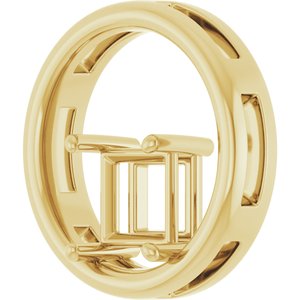 18K Yellow Gold  6 mm Square Pendant Mounting – image 4